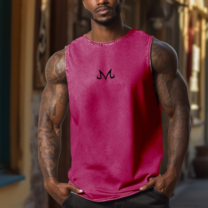 Oversized Simple Letter Anime Print Tank Top-AnimeClothe