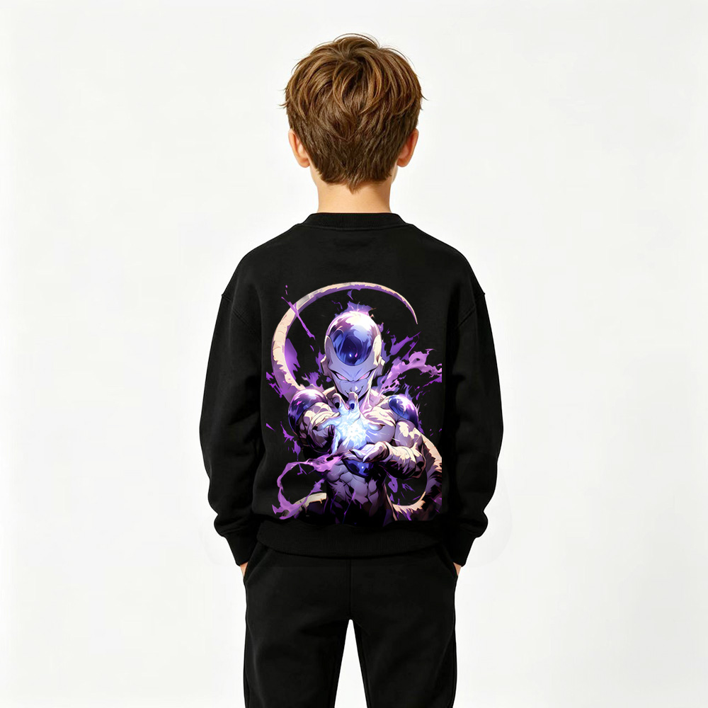 Dragon Ball Anime Graphic Crewneck Sweatshirt for Frieza Kids Cartoon Print Cotton Tee