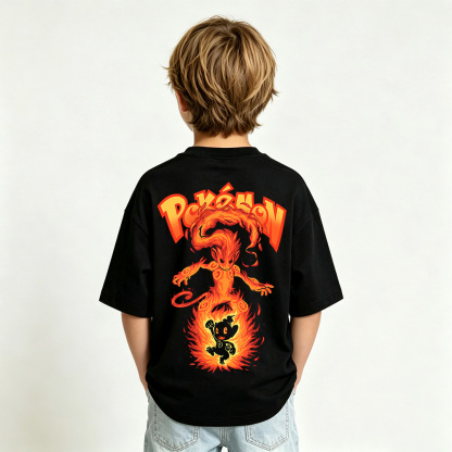 Pokémon Anime Graphic T-Shirt for Infernape Kids Cartoon Print Cotton Tee