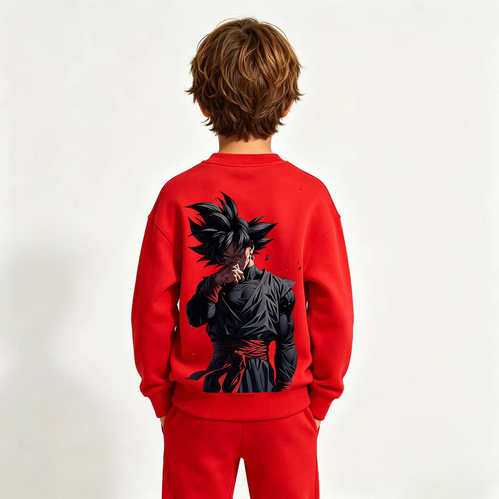 Dragon Ball Goku Black Anime Graphic Crewneck Sweatshirt for Kids Cartoon Print Cotton Tee