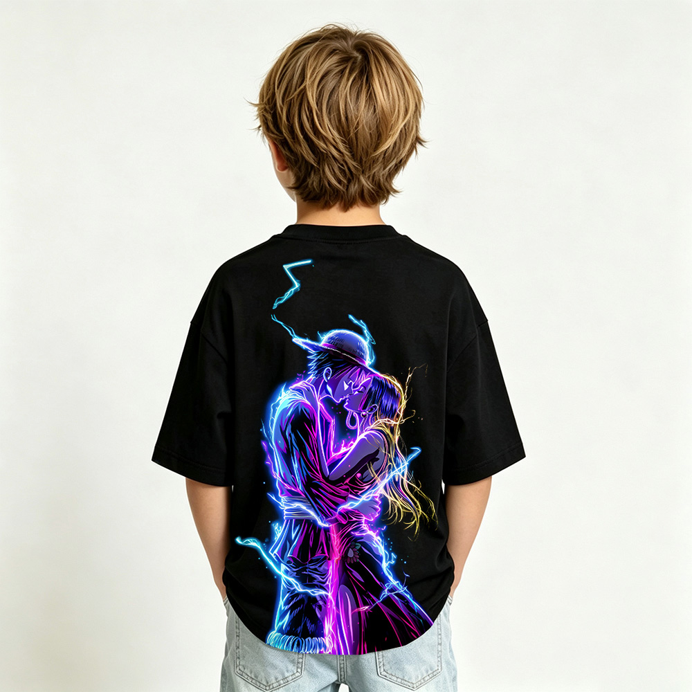 One Piece Anime Graphic T-Shirt for  Luffy Boa Hancock Kids Cartoon Print Cotton Tee