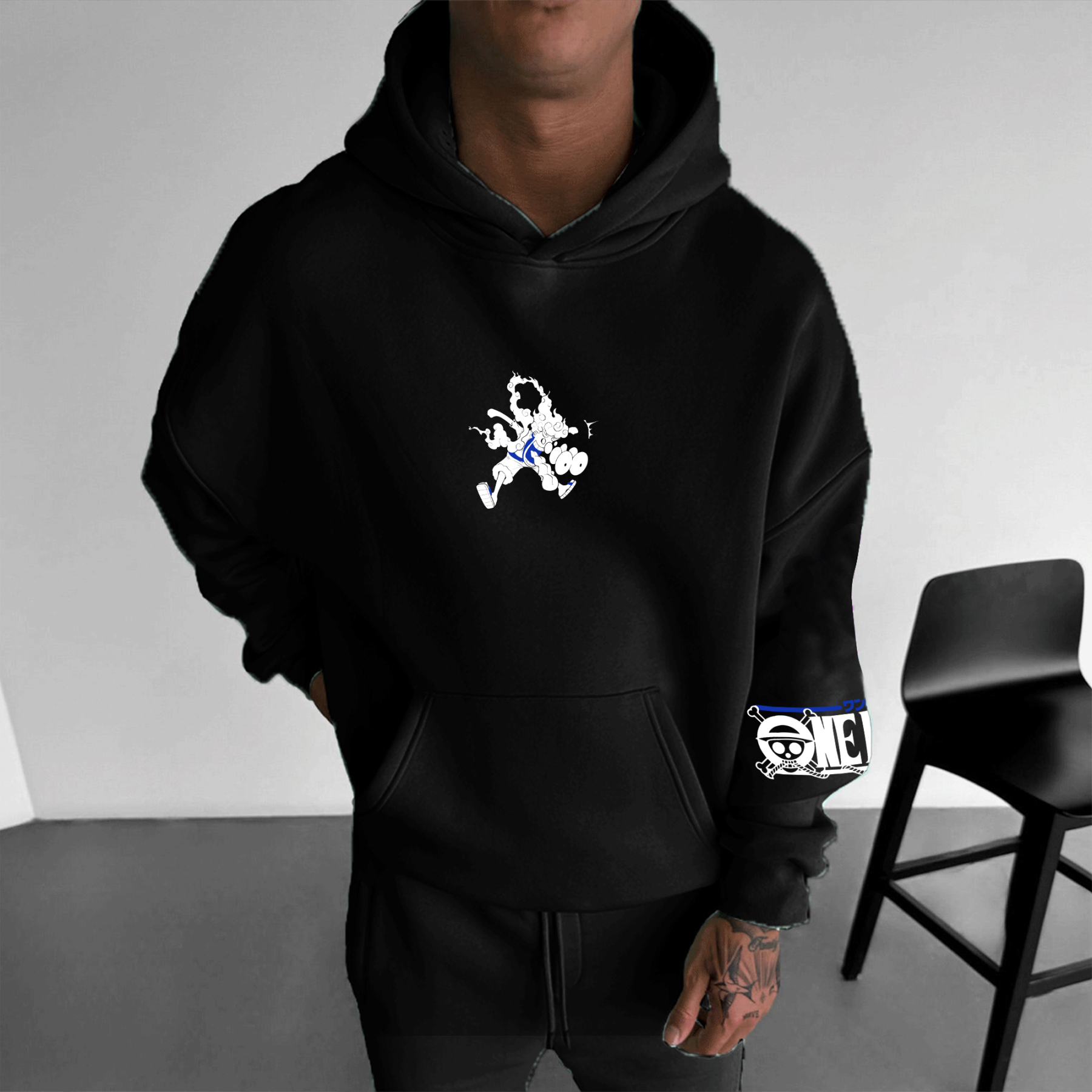 Unisex  Anime Print  Casual Oversized Hoodie-AnimeClothe