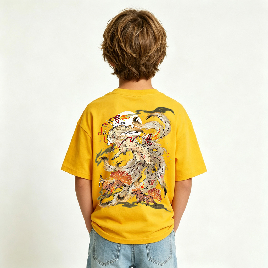 Pokémon Kitsune Anime Graphic T-Shirt for Kids Cartoon Print Cotton Tee