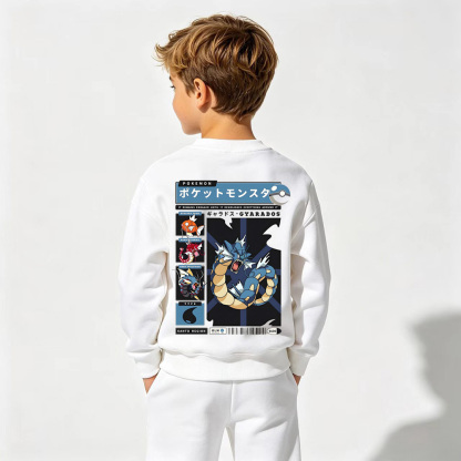 Pokémon Anime Graphic Crewneck Sweatshirt for Kids Cartoon Print Cotton Tee