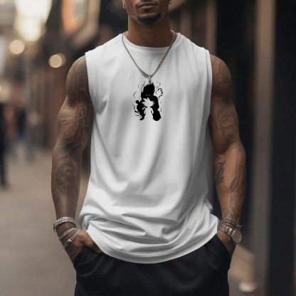 Unisex Oversized Angry Anime Print Tank Top