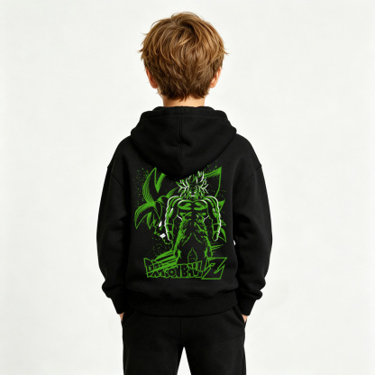 Dragon Ball Anime Graphic Hoodie for Broly Kids Cartoon Print Cotton Tee