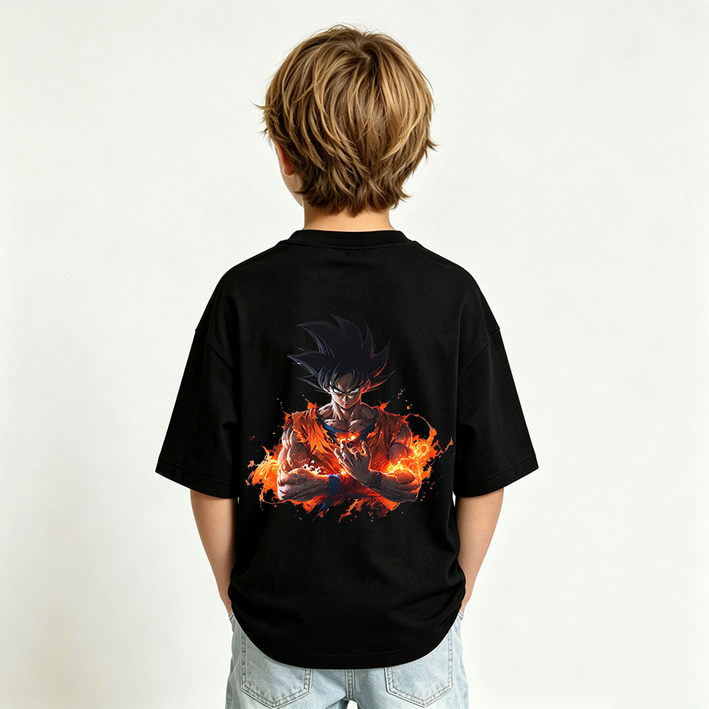 Dragon Ball Anime Graphic T-Shirt for Goku Kids Cartoon Print Cotton Tee