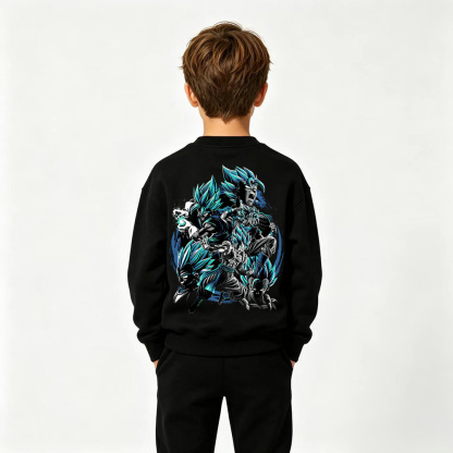 Dragon Ball Anime Graphic Crewneck Sweatshirt for Kids Cartoon Print Cotton Tee