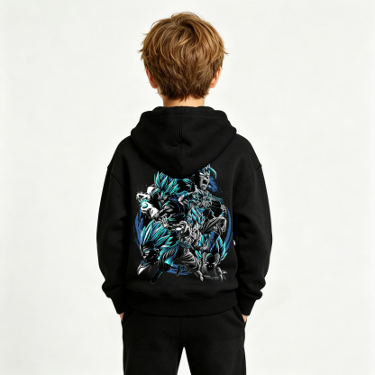 Dragon Ball Anime Graphic Hoodie for Kids Cartoon Print Cotton Tee