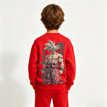 Dragon Ball Goku Anime Graphic Crewneck Sweatshirt for Kids Cartoon Print Cotton Tee