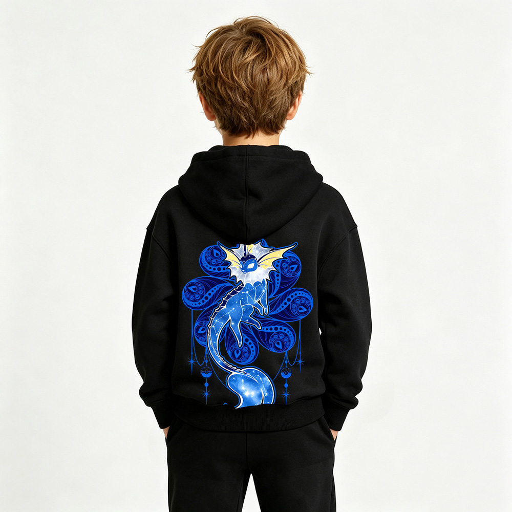 Pokémon Eevee Anime Graphic Hoodie for Kids Cartoon Print Cotton Tee