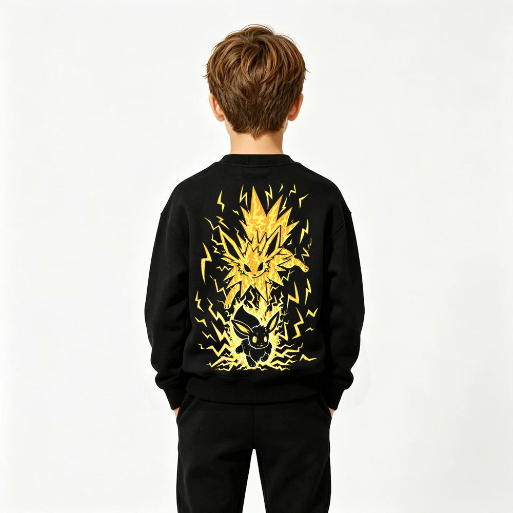 Pokémon Anime Graphic Crewneck Sweatshirt for Kids Cartoon Print Cotton Tee