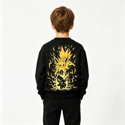 Pokémon Anime Graphic Crewneck Sweatshirt for Kids Cartoon Print Cotton Tee