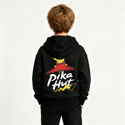 Pokémon Anime Graphic Hoodie for Pikachu Kids Cartoon Print Cotton Tee