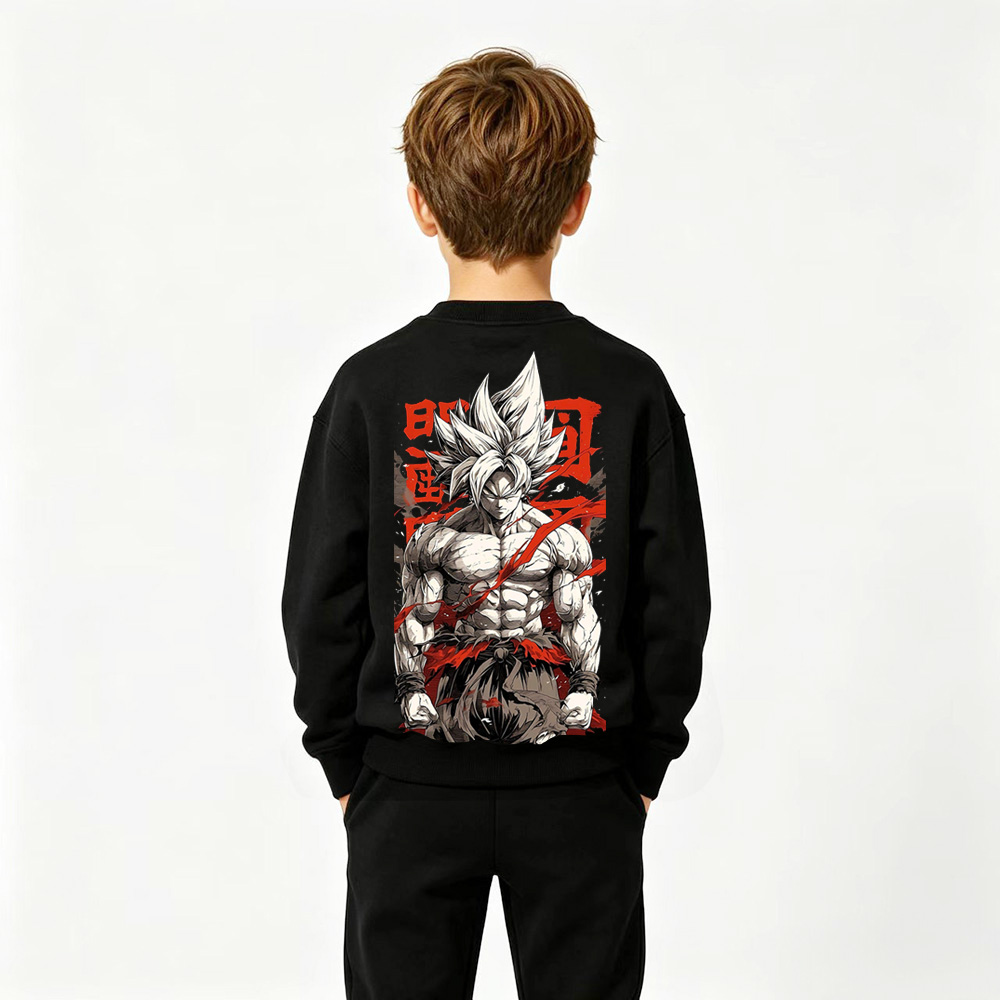 Dragon Ball Anime Graphic Crewneck Sweatshirt for Goku Kids Cartoon Print Cotton Tee