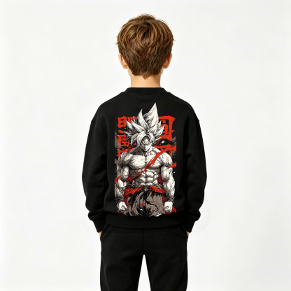 Dragon Ball Anime Graphic Crewneck Sweatshirt for Goku Kids Cartoon Print Cotton Tee