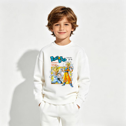 Dragon Ball Anime Graphic Crewneck Sweatshirt for Kids Cartoon Print Cotton Tee