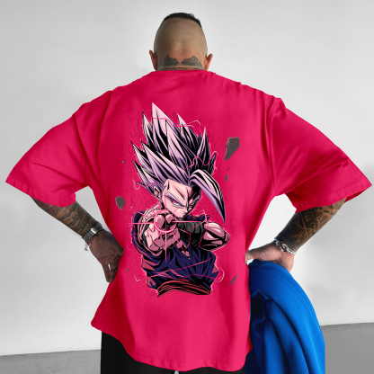 Oversized DB Anime Graphic Design Printed T-Shirt