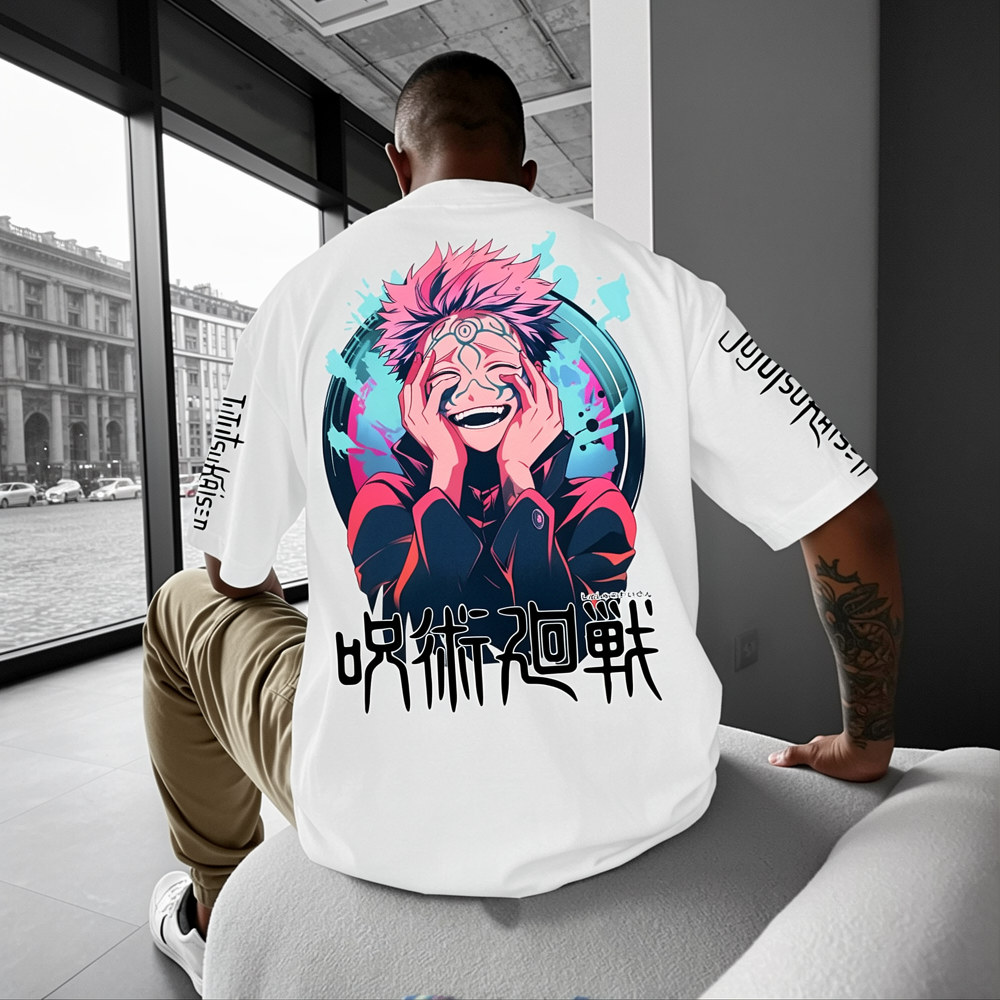 Jujutsu Kaisen Anime Theme Cartoon Print Pure Cotton T-Shirt