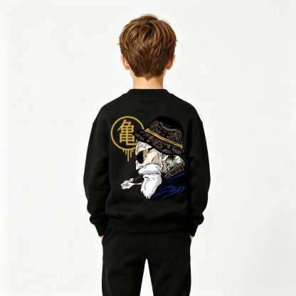 Dragon Ball Anime Graphic Crewneck Sweatshirt for Master Roshi Kids Cartoon Print Cotton Tee