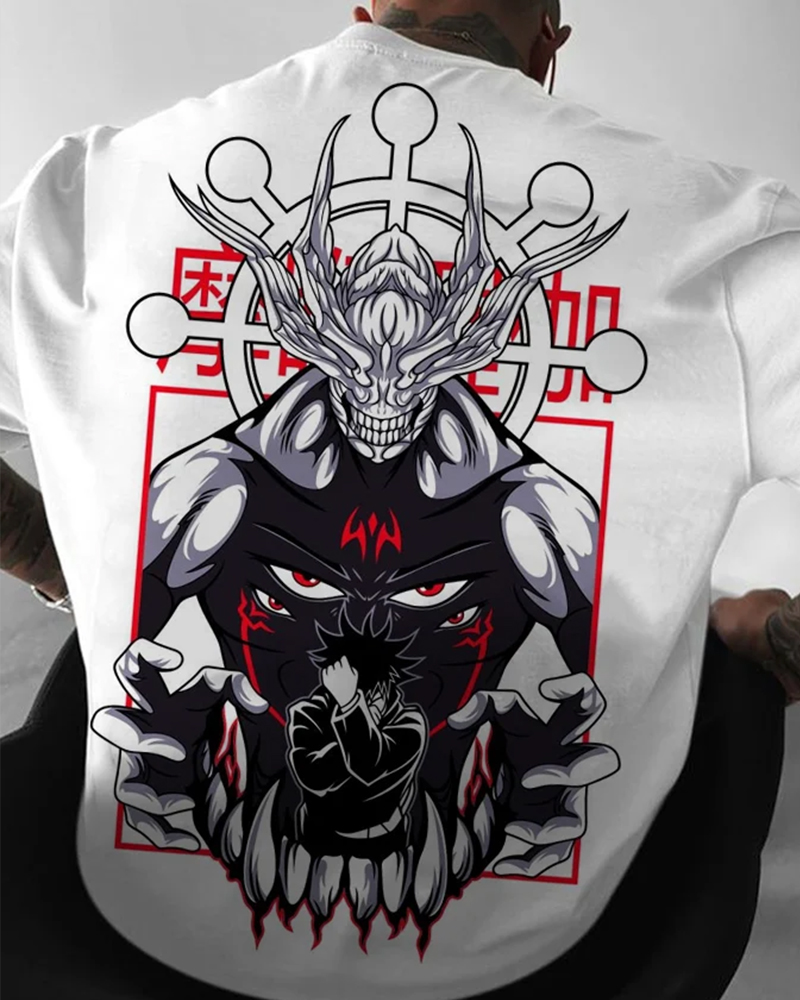Oversized Anime Villain Personalized Printed T-Shirt-AnimeClothe