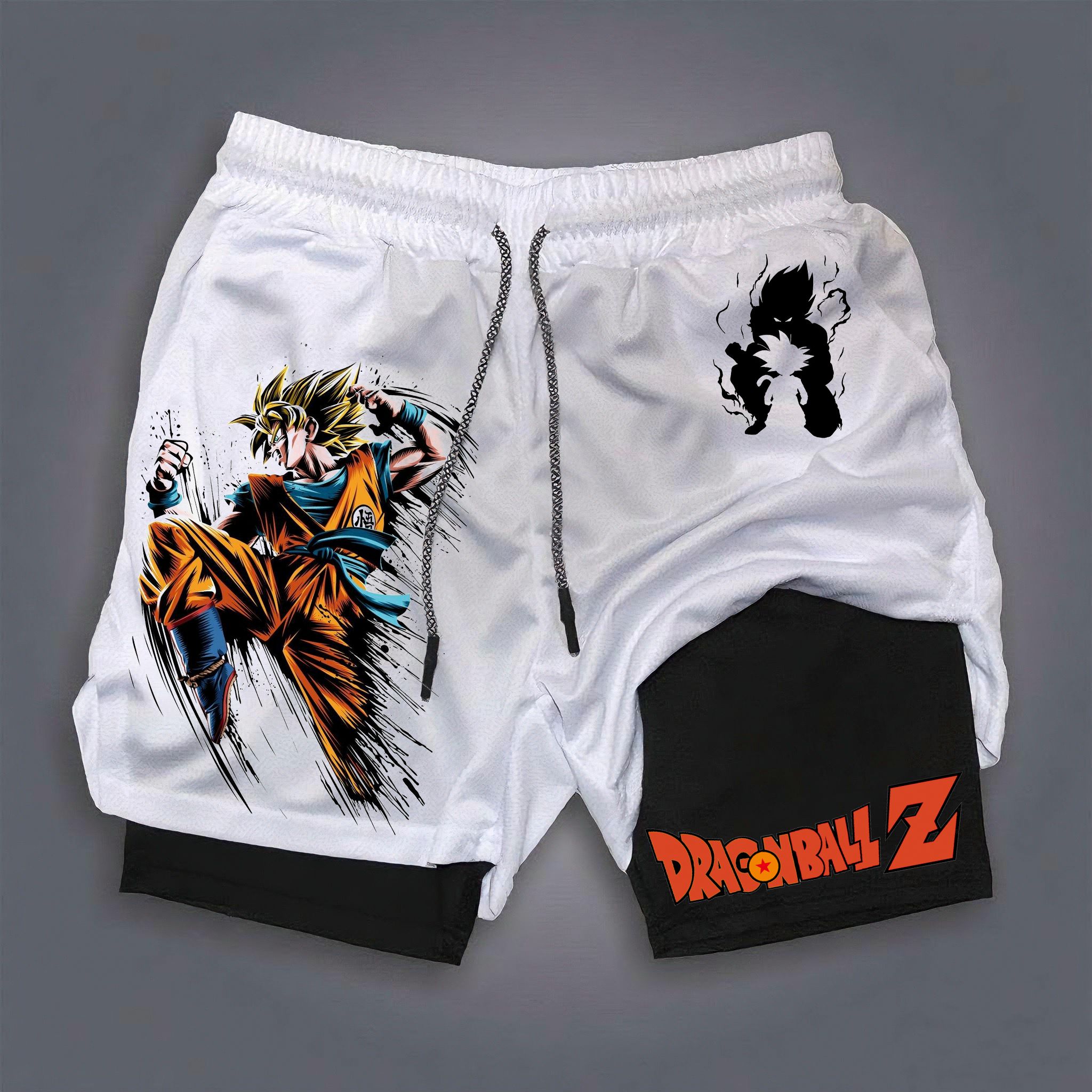 Men's  Anime Print Double Layer Gym Shorts
