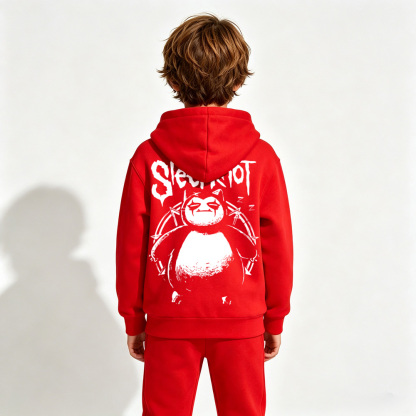 Pokémon Snorlax Anime Graphic Hoodie for Kids Cartoon Print Cotton Tee