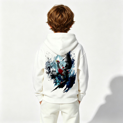Pokémon Anime Graphic Hoodie for Lugia Kids Cartoon Print Cotton Tee