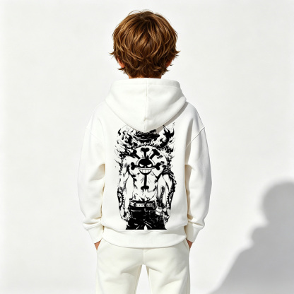 One Piece Anime Graphic Hoodie for Ace Kids Cartoon Print Cotton Tee