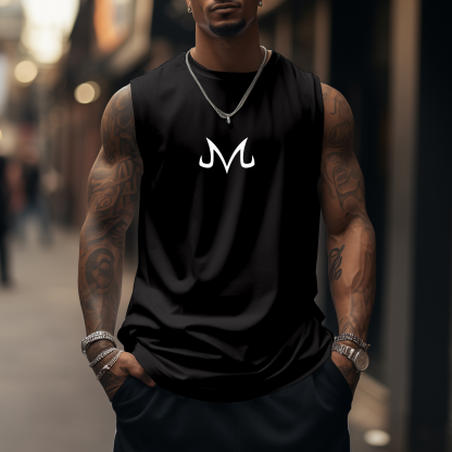 Oversized Simple Letter Anime Print Tank Top-AnimeClothe