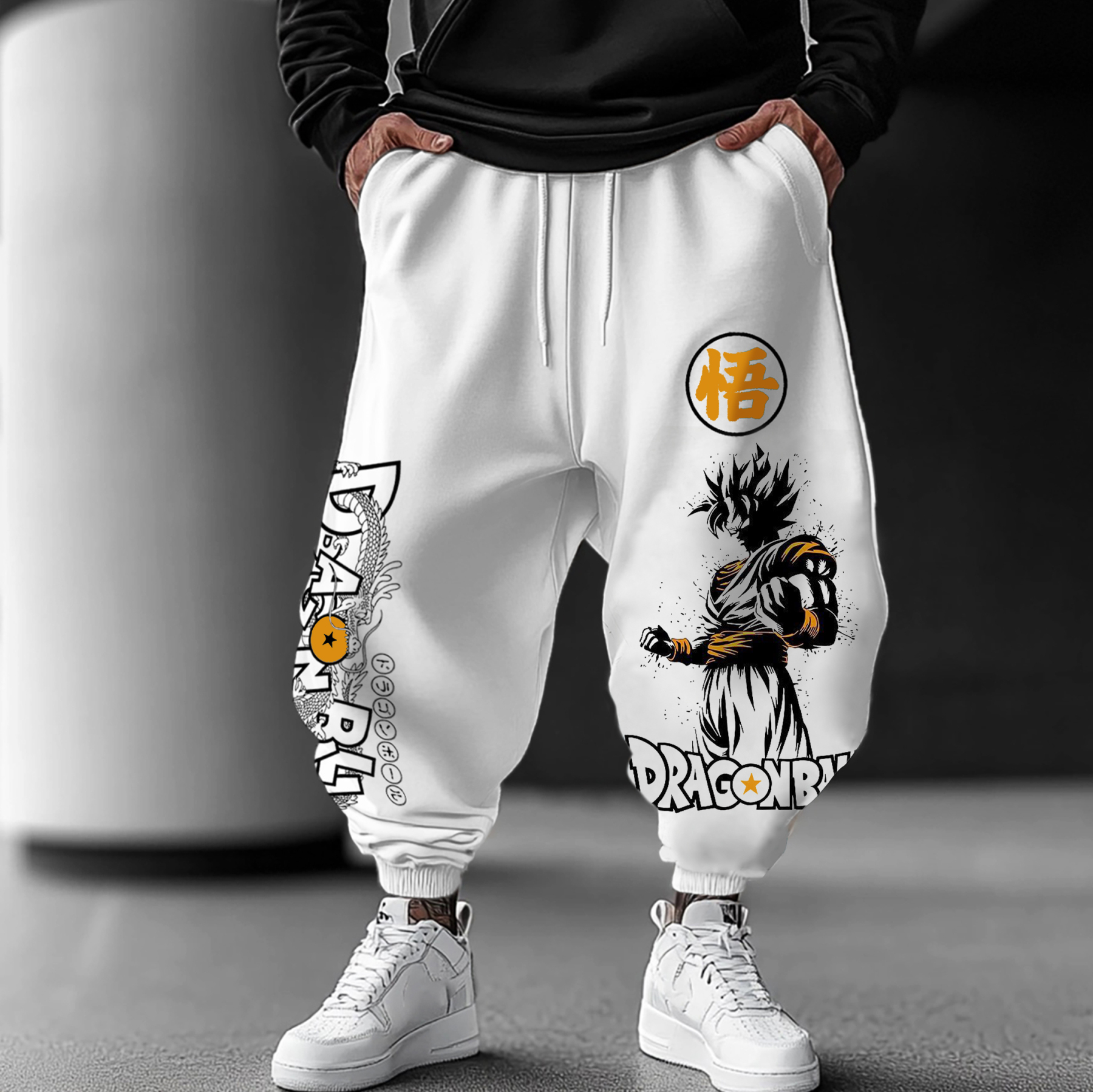 Unisex Anime Print Casual Oversized Harem Pants
