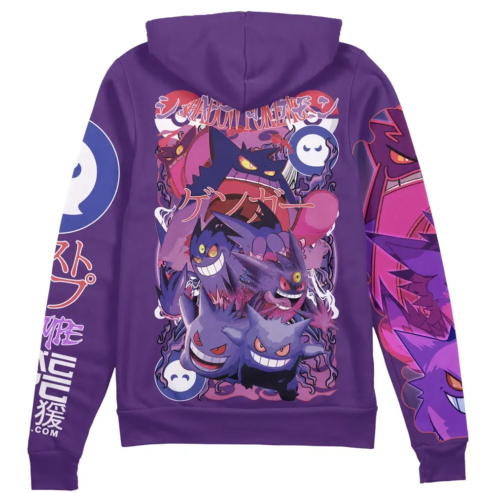 Gengar V5 Pokemon Streetwear Zip Hoodie Jacket