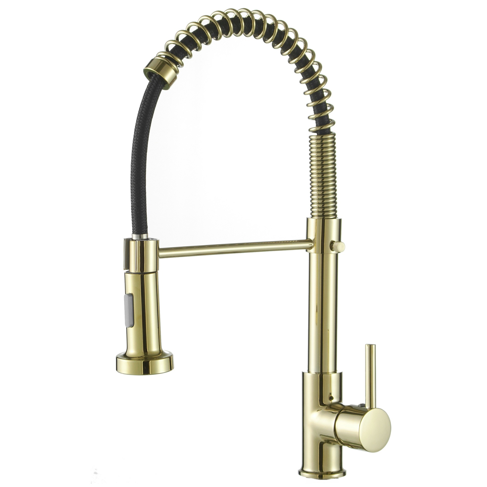 All copper spring faucet, kitchen sink with rotatable pull-out paint, black and gold dots-Build Smart Sourcing Limited