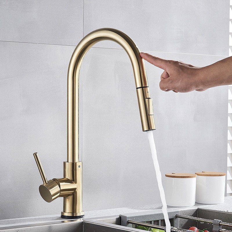 304 stainless steel kitchen faucet, hot and cold water pull-out vegetable basin sink faucet-Build Smart Sourcing Limited