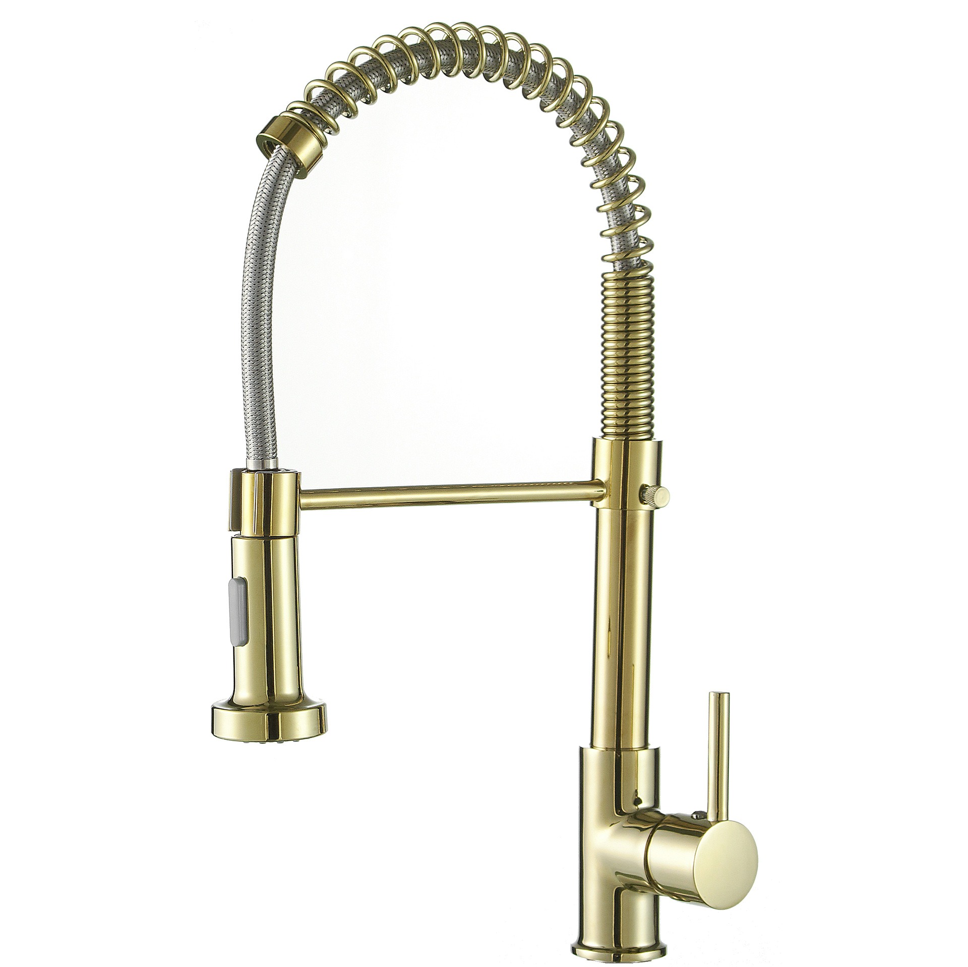 All copper spring faucet, kitchen sink with rotatable pull-out paint, black and gold dots-Build Smart Sourcing Limited
