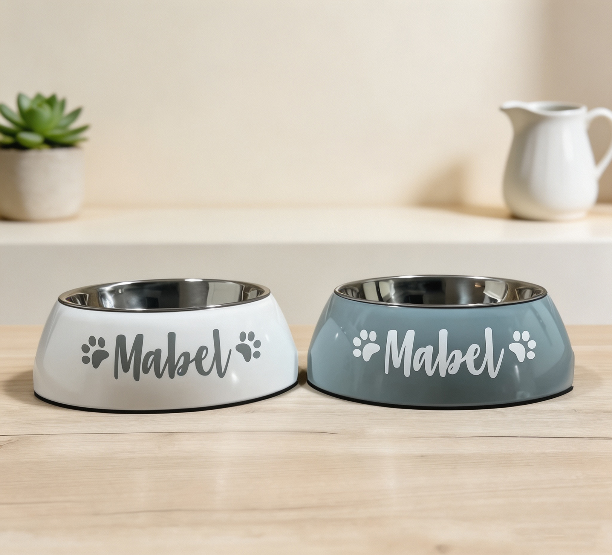 Personalized Pet Bowl, Custom Dog Food & Water Bowl with Name, Stainless Steel Cat Bowl, Non Slip Pet Feeding Bowl, Dog Mom Gift