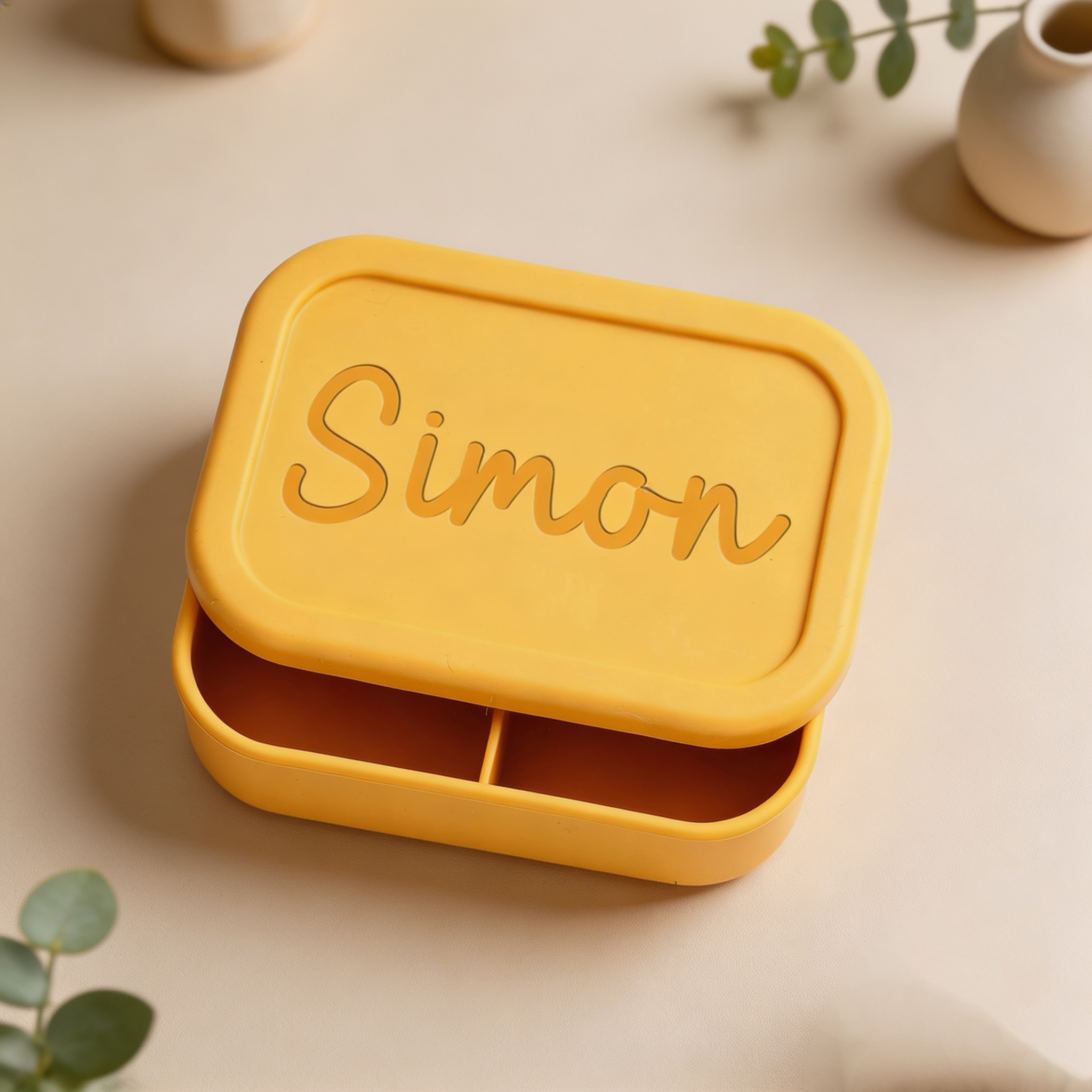 Personalized Silicone Bento Lunch Box for Kids, Custom Name Engraved Lunch Container, Leakproof School Lunch Box, Back to School Gift for Children