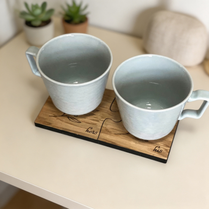 Personalized Couple Coasters, Custom His and Hers Wooden Drink Coasters, Engraved Name Wedding Gift, Anniversary Gift for Couples