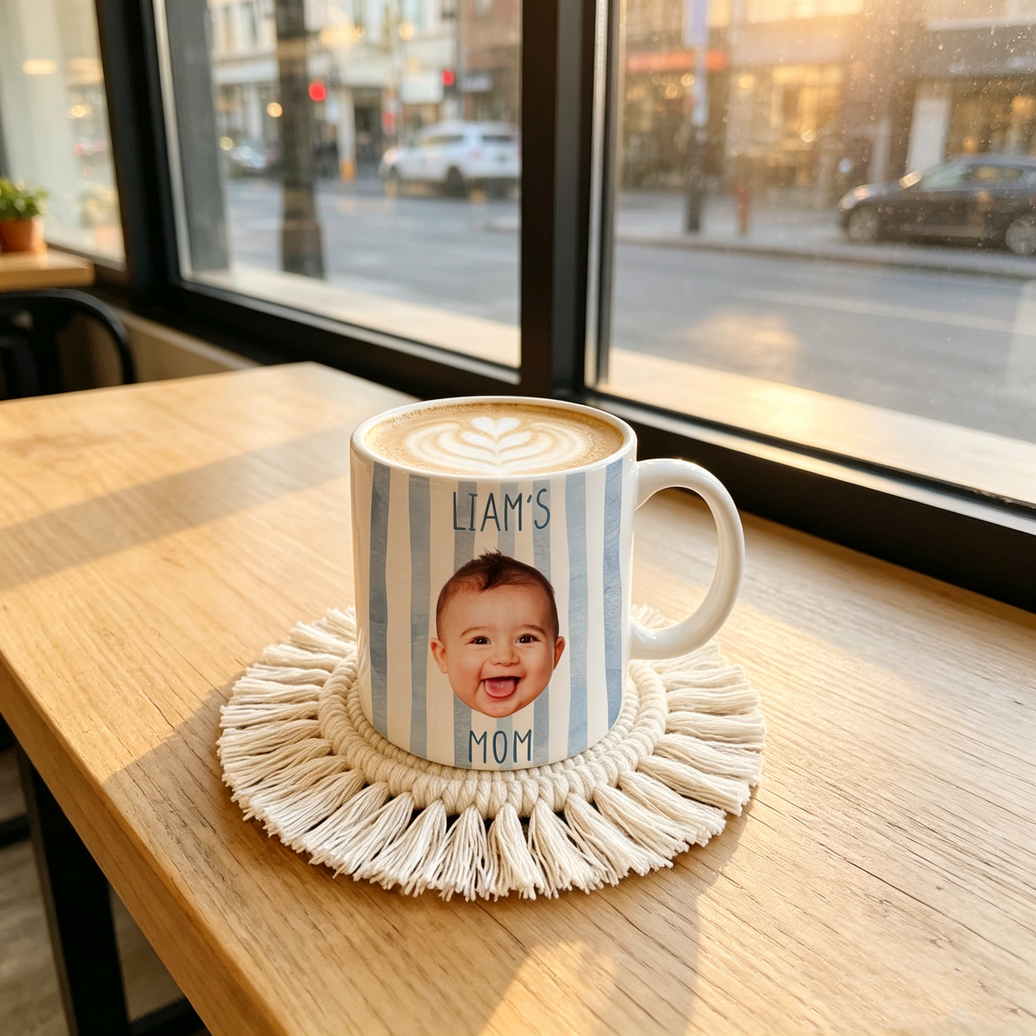 Personalized Baby Face Mug, Custom Photo Coffee Cup with Name, Funny Gift for Dad, Mom, Grandpa or Grandma, New Parent Keepsake