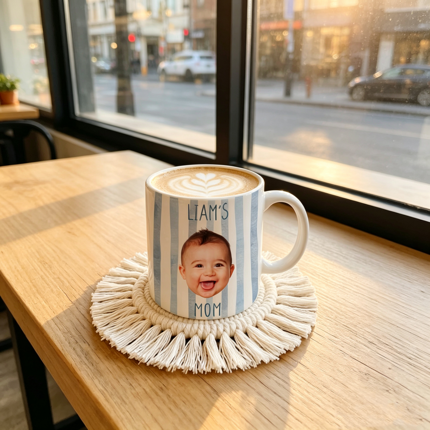 Personalized Baby Face Mug, Custom Photo Coffee Cup with Name, Funny Gift for Dad, Mom, Grandpa or Grandma, New Parent Keepsake