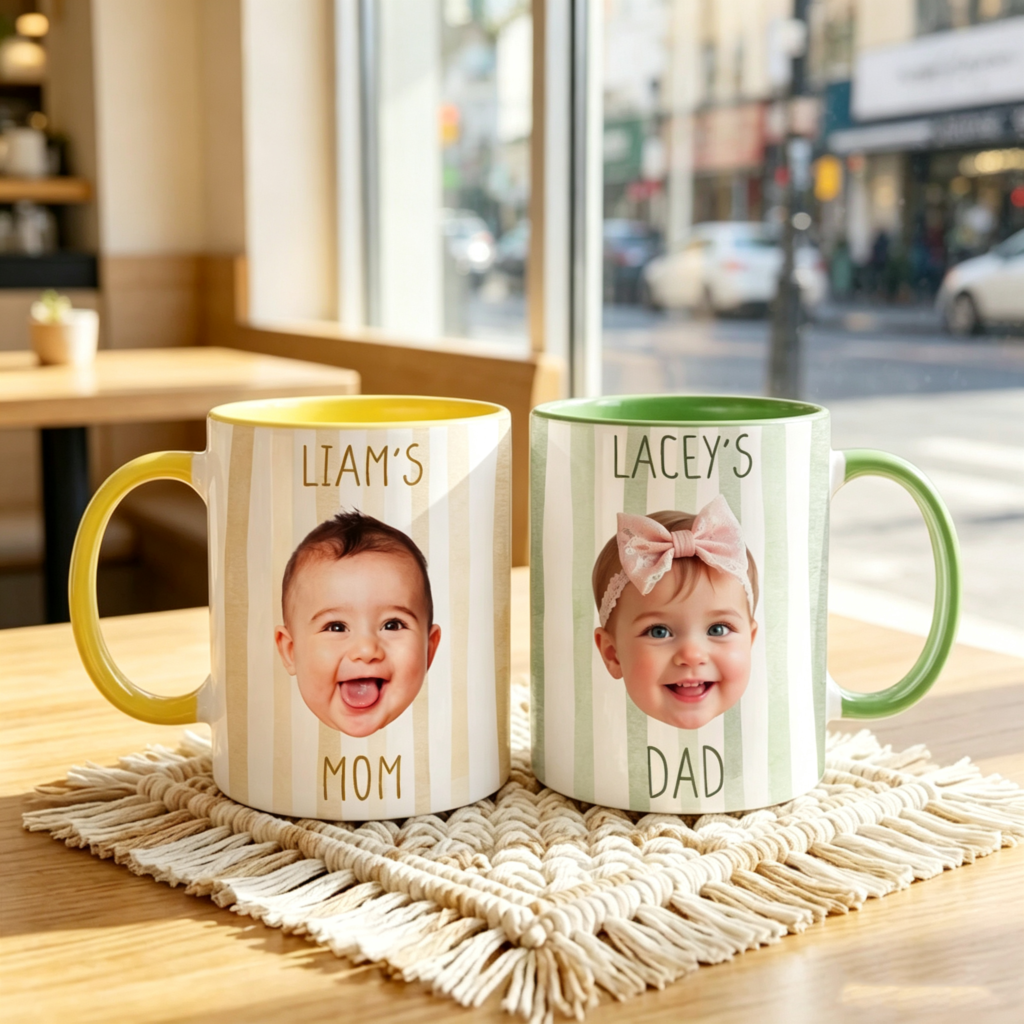 Personalized Baby Face Mug, Custom Photo Coffee Cup with Name, Funny Gift for Dad, Mom, Grandpa or Grandma, New Parent Keepsake