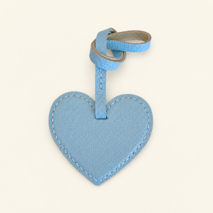 Personalized Leather Heart Bag Charm – Custom Initial Purse Charm & Keychain Gift for Her