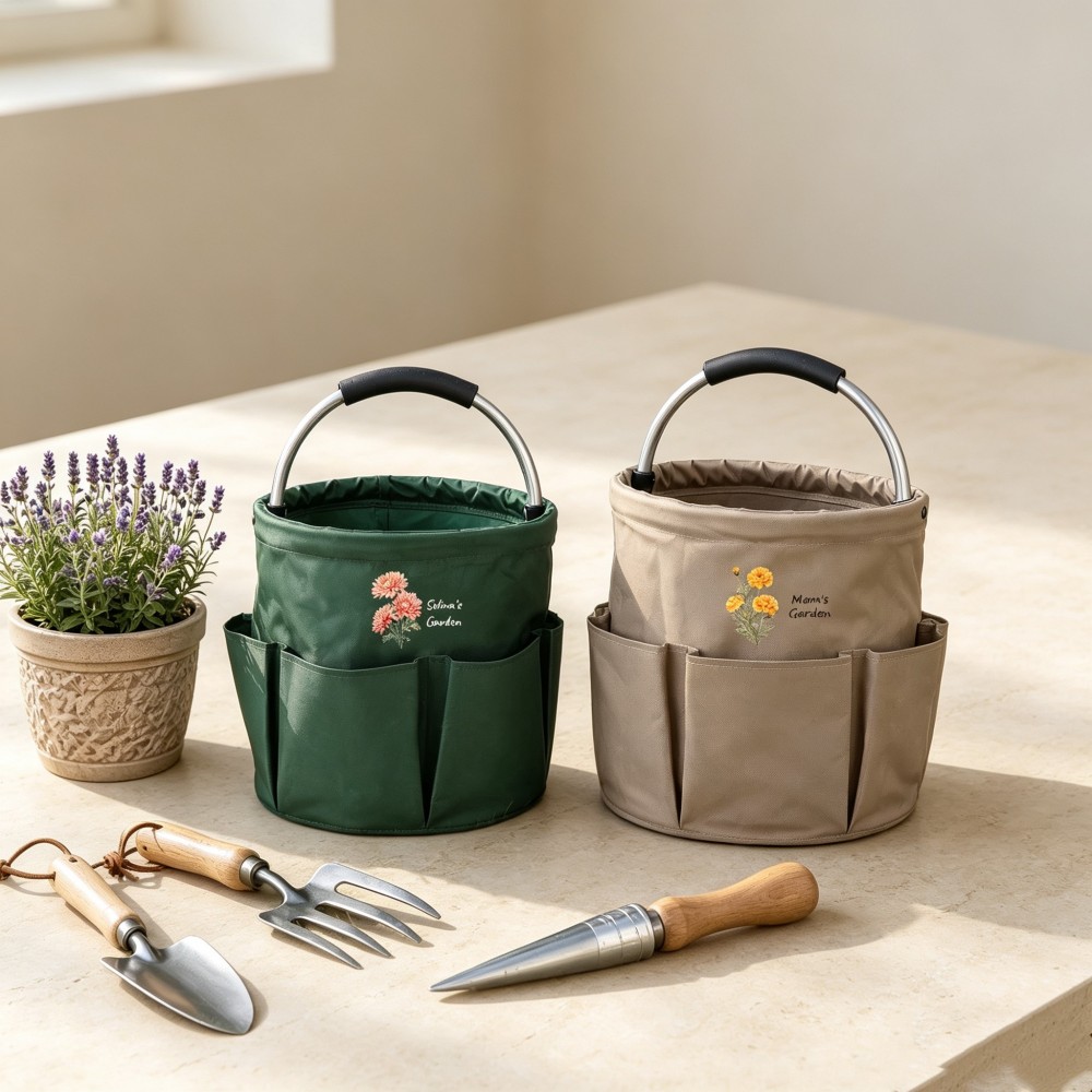 Personalized Garden Tool Bag, Custom Birth Flower Gardening Tote with Name, Garden Organizer for Mom or Grandma, Gardener Gift, Mother’s Day Gift