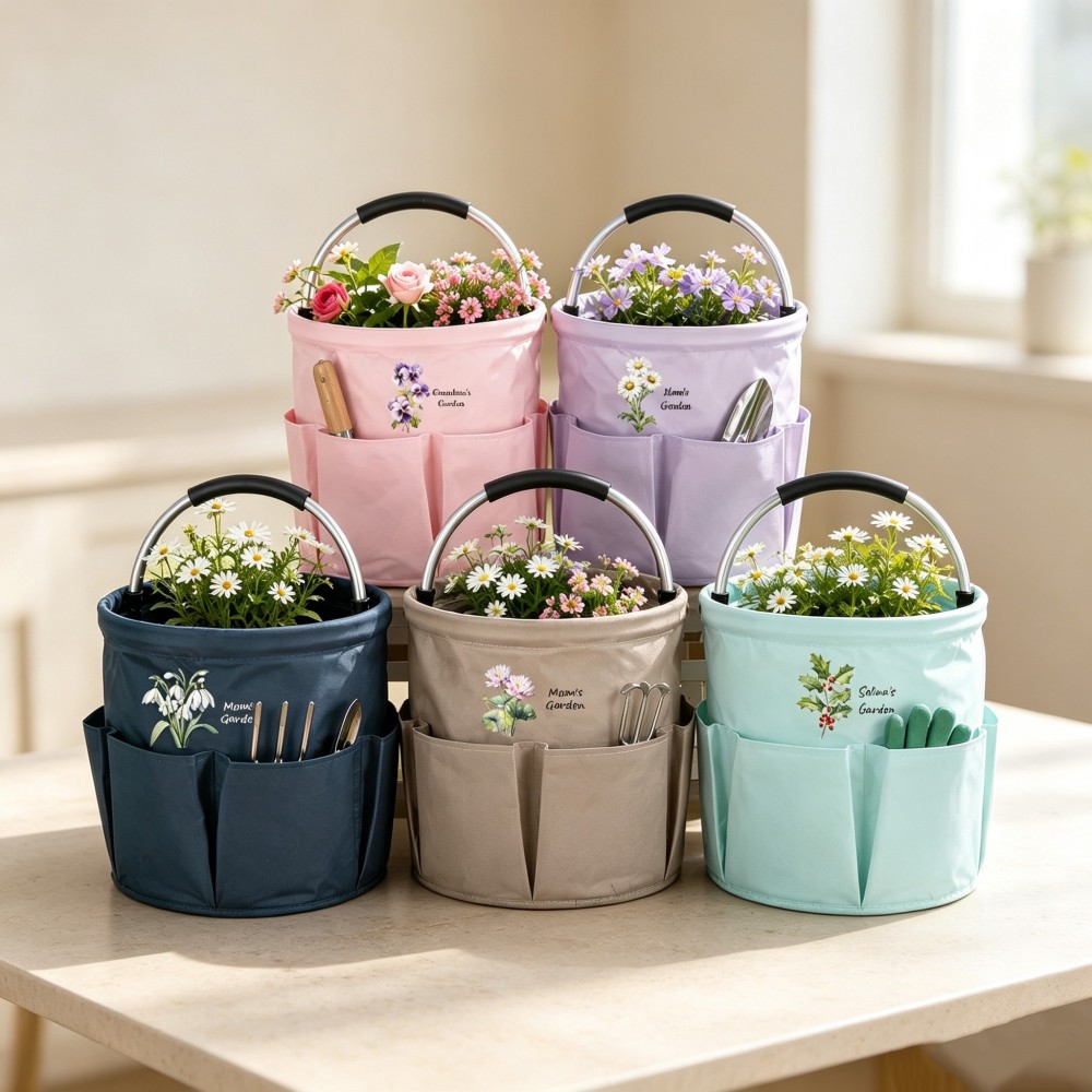 Personalized Garden Tool Bag, Custom Birth Flower Gardening Tote with Name, Garden Organizer for Mom or Grandma, Gardener Gift, Mother’s Day Gift
