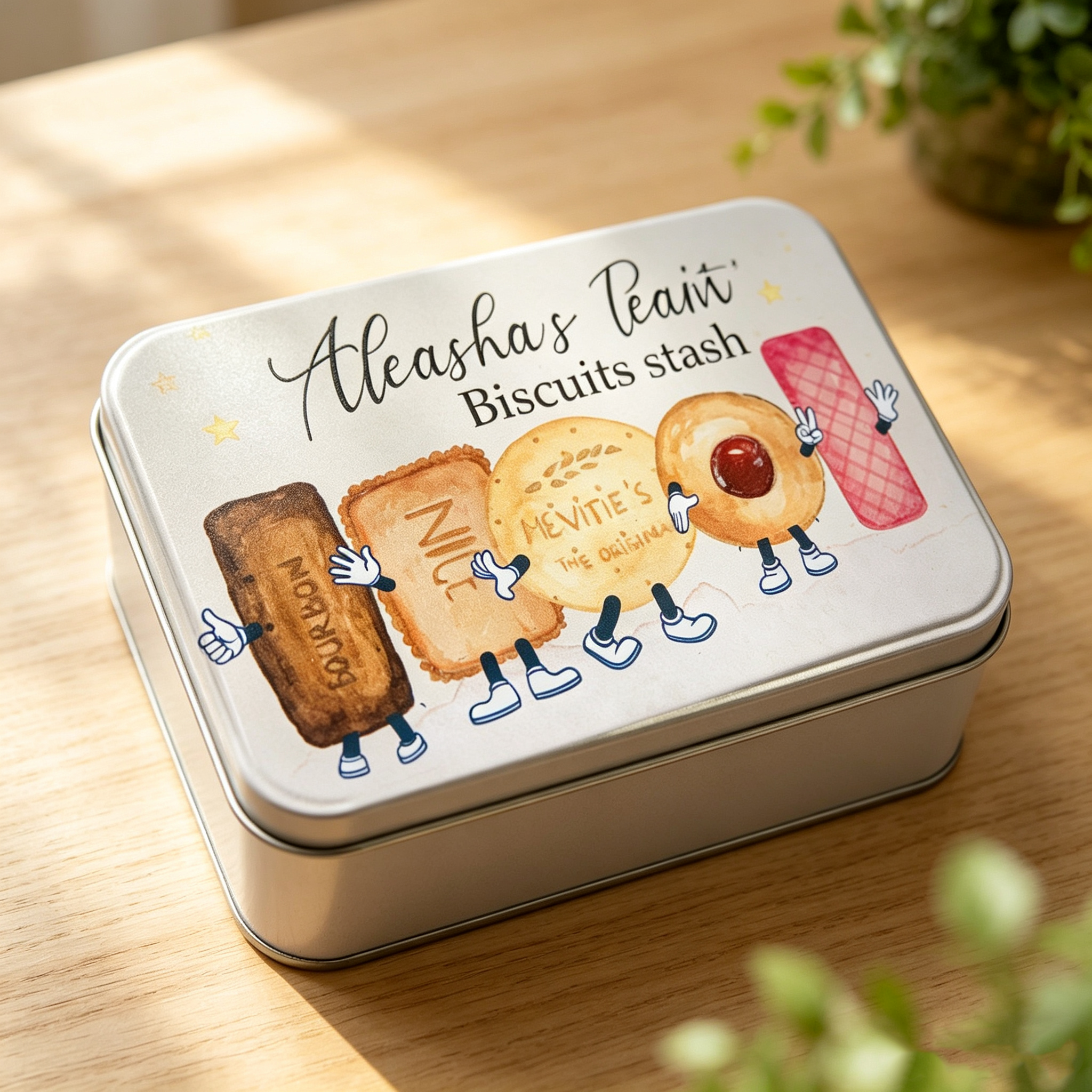 Personalized Biscuit Tin, Custom Cookie Storage Box with Name & Message, Fun Food Gift Box, Birthday Gift, Anniversary Keepsake for Sweet Lovers