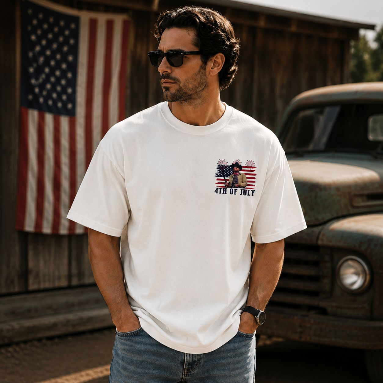 Fill Your Hand You Son of A Bitch Western Cowboy Patriotic Graphic T-Shirt