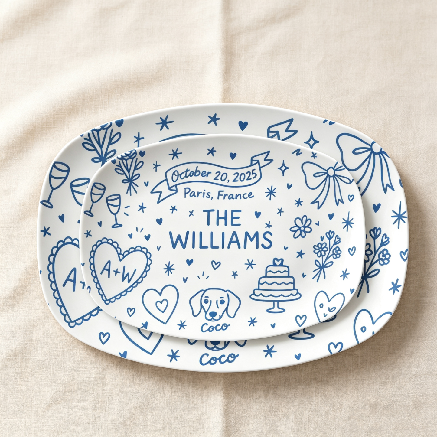 Personalized Decorative Plate, Custom Oval Display Platter, Memorial Keepsake Home Decor, Wedding Anniversary Gift, Custom Wall Art Plate