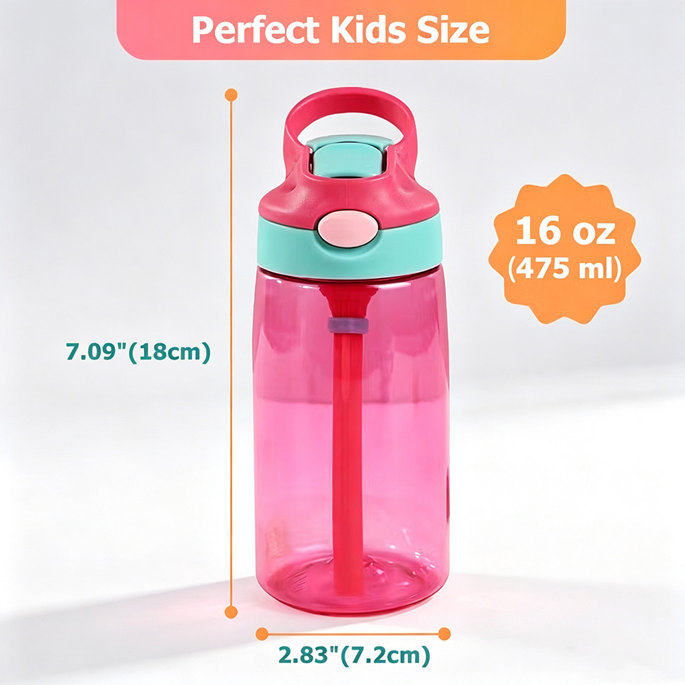 Personalized Forest Animal Kids Water Bottle with Name, Custom 16oz Water Bottle with Straw, Back to School Gift
