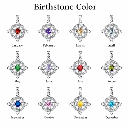 Celtic Witch's Knot Birthstone Necklace Protection Christmas Gift for Her