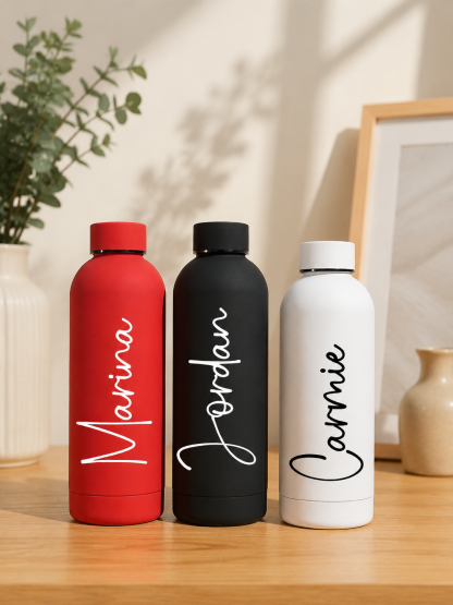 Personalized Water Bottle with Name | Stainless Steel Insulated Bottle | Custom Reusable Drink Bottle for School, Gym, Travel & Gift
